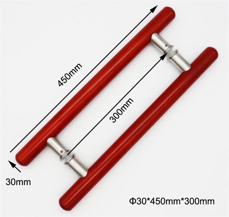 Round Door Handle Red Wood Color