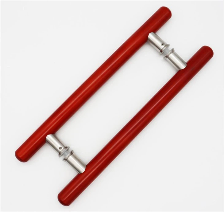 Round Door Handle Red Wood Color