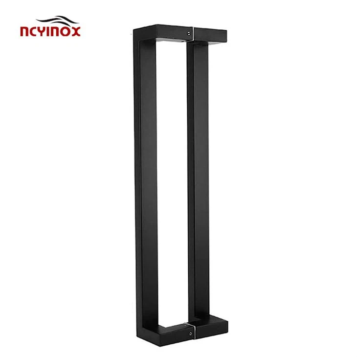 Heavy Duty Construction 316 Stainless Steel Square Double Curved Pull Handle For Frameless Office Door