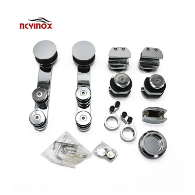 Aukštos kokybės nerūdijančio plieno dušo stumdomų durų sistema stiklinėms durims