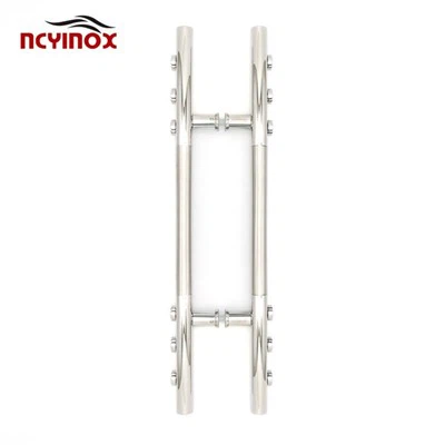 Moderni nerūdijančio plieno stilinga poliruota H formos būdinga durų rankena